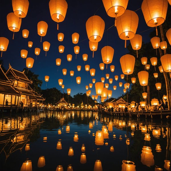 Où participer à une fête traditionnelle des lanternes en Thaïlande?